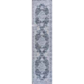 Wincer Chenille Cottage Medallion Machine-washable Area Rug